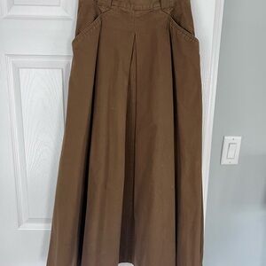 Vintage Woolrich 100% cotton Brown A-Line Midi Skirt